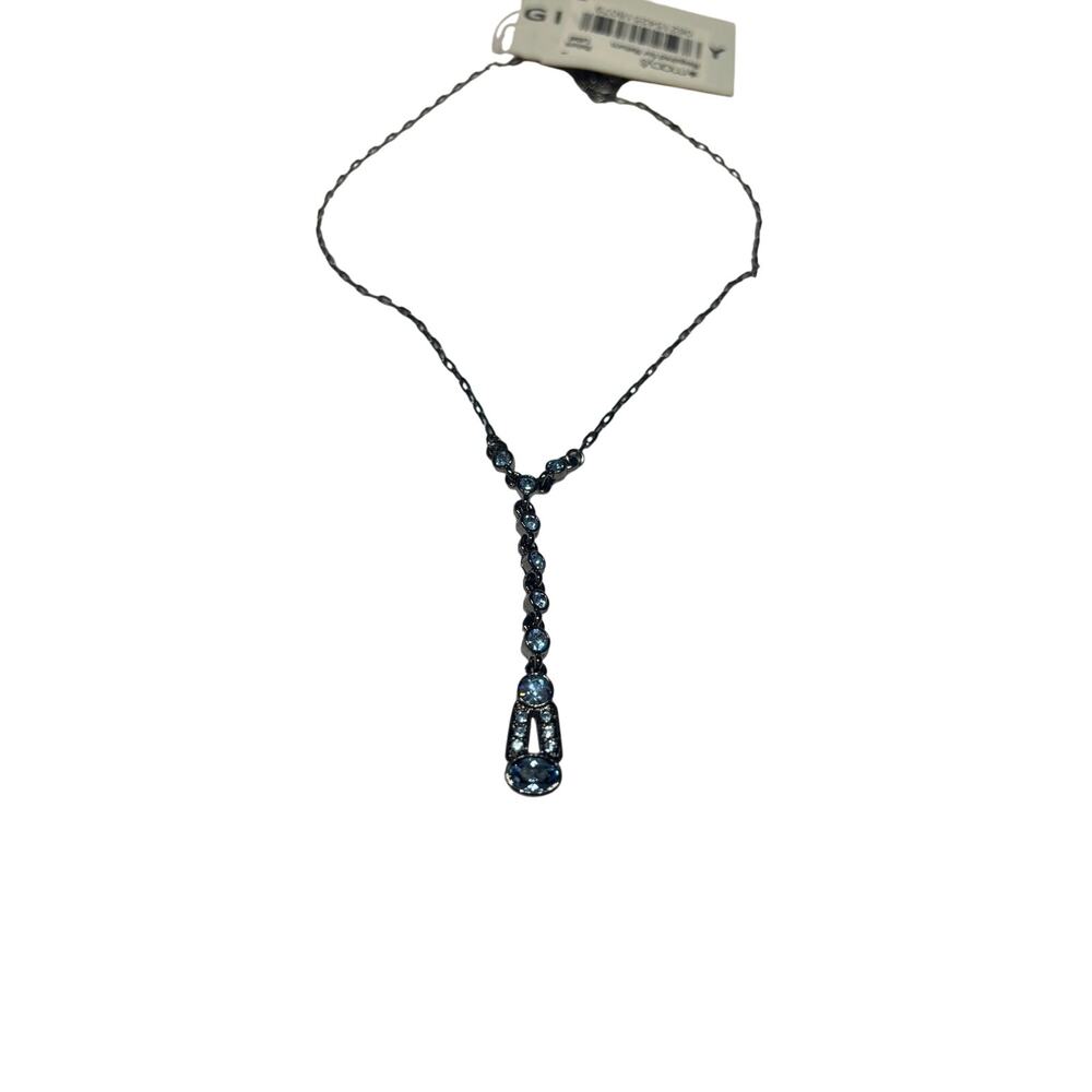 Givenchy blue crystal necklace NWT